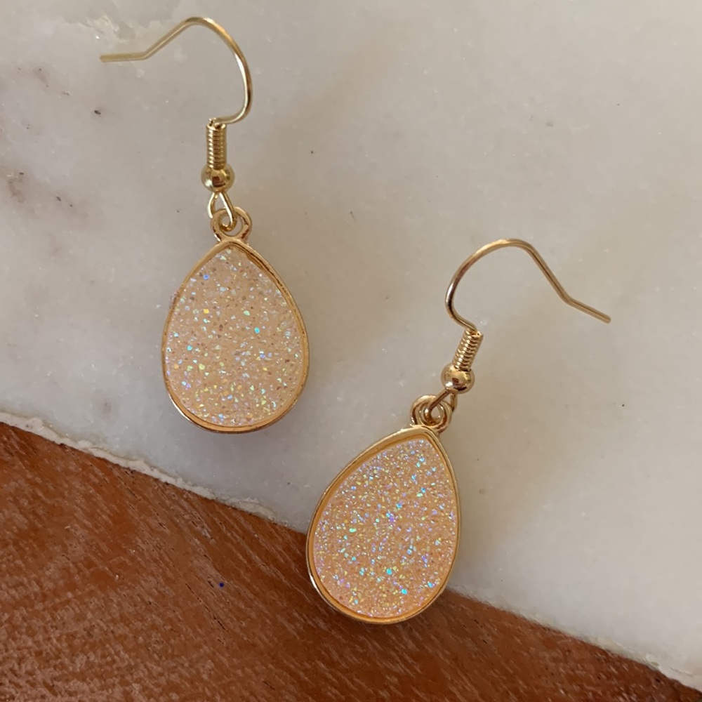 Cream Druzy Earrings